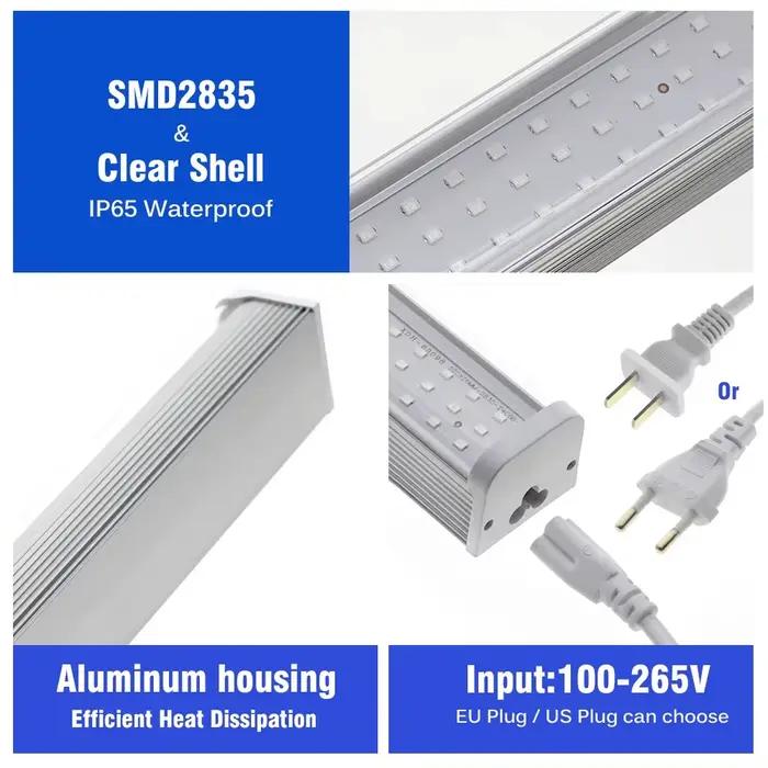 25W AC110V 220V UV Tube de lumière noire lampe ultraviolette ampoule 395nm UVA LED IP65 lampe avec prise barre de décoration lumière noire