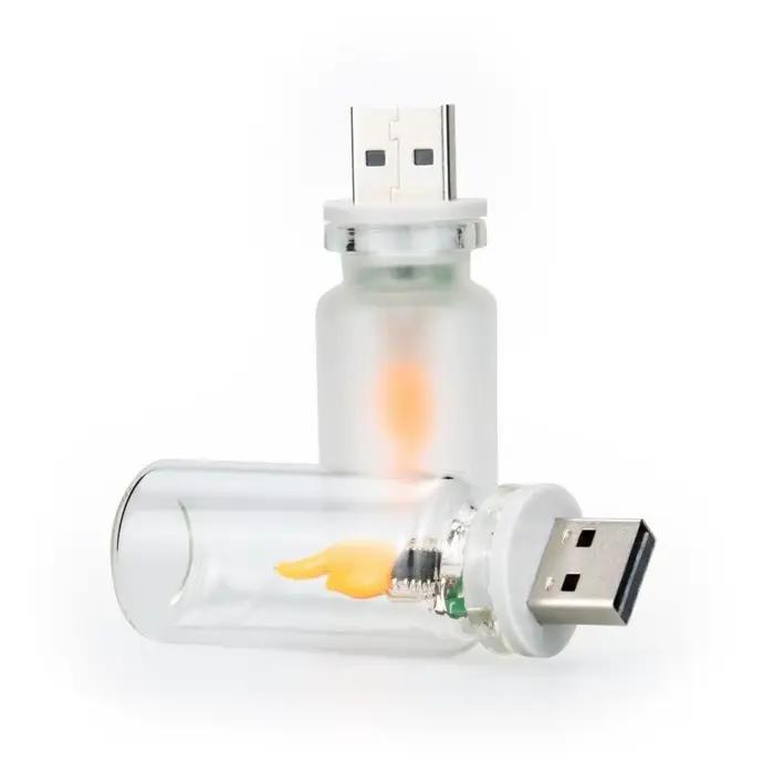 Ampoule Led Effet Flamme Scintillante Usb Vintage Lampe Decorative Ambiance Maison Lumiere Blanche Chaude Réaliste Effet De Bougie Clignotante Artistique Occasions Spéciales