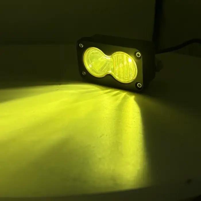 Projecteur de voiture 3 pouces blanc jaune LED Pod conduite lampe de travail pour pick-up moto camion tout-terrain toit porte-bagages lampe