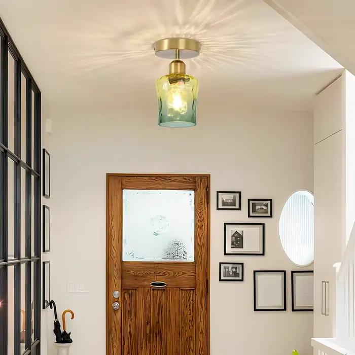 Plafonnier LED nordique E27 en verre décoration intérieure pour salon couloir allée luminaire élégant occasion spéciale