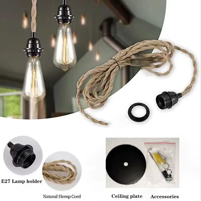 Lampe suspendue en corde de Jute