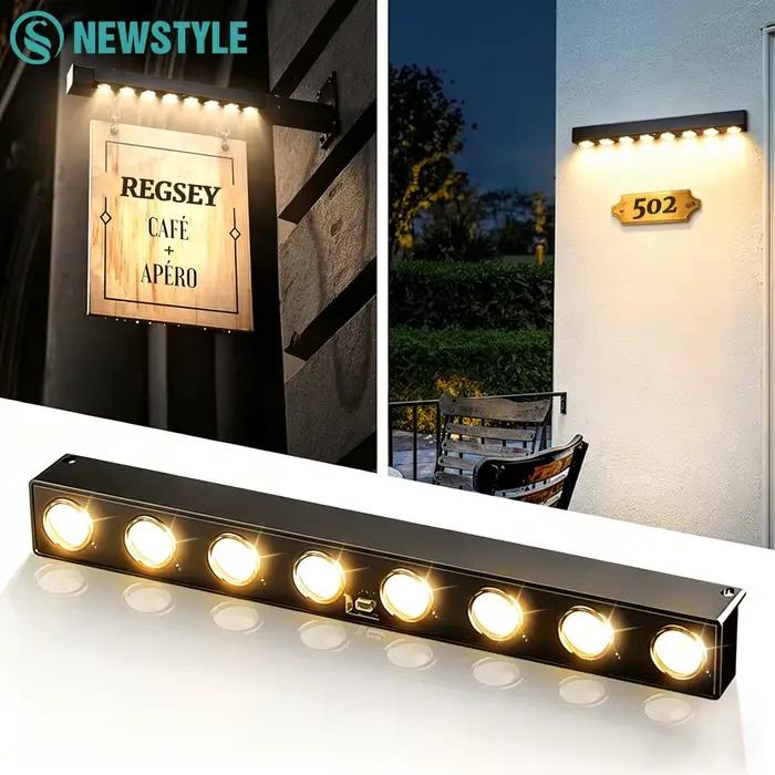 Lampes solaires pour clôture 4/8 LED, éclairage extérieur IP65 étanche, lampes murales, lampes pour panneaux d'adresse, pour jardin, allée, terrasse, véranda, cour, entrée