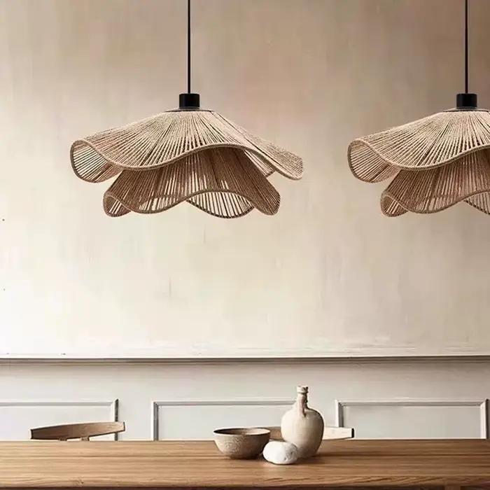 Lampe à suspension LED nordique tissu blanc élégante pour salon chambre restaurant et autres espaces intérieurs minimalistes