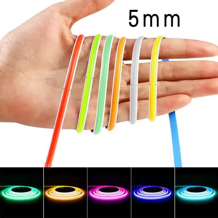 Bande lumineuse LED COB Ultra fine, 5MM, couleur unique, Flexible, PCB, 12V, néon Super lumineux, pour cuisine, armoire, chambre, décoration de voiture