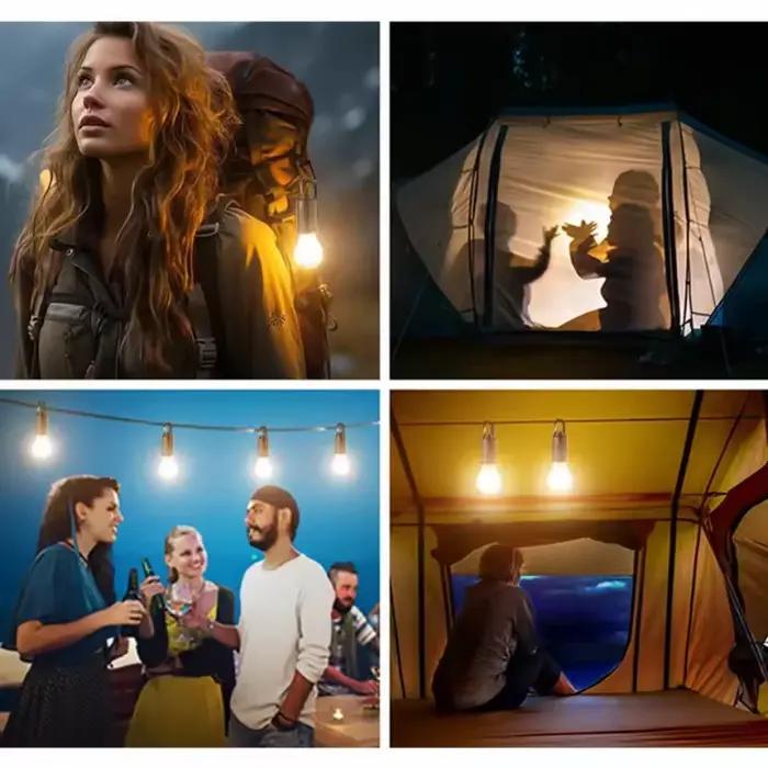 Ampoules de lampe LED à énergie solaire, chargeur USB d'extérieur, lumière de Camping, veilleuse d'ambiance pour barbecue, lampe de poche étanche, essentiels
