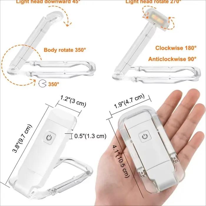Mini lampe de lecture à Clip LED, petite veilleuse, chargement USB, luminosité réglable, Protection des yeux, Portable