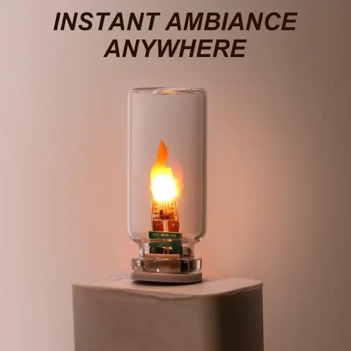Ampoule Led Effet Flamme Scintillante Usb Vintage Lampe Decorative Ambiance Maison Lumiere Blanche Chaude Réaliste Effet De Bougie Clignotante Artistique Occasions Spéciales