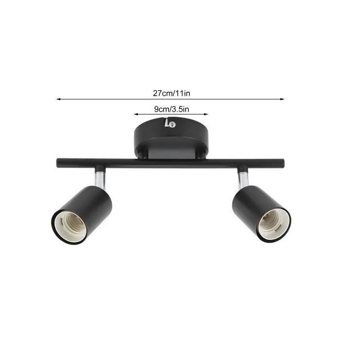 Support de lampe réglable rotatif pour chambre à coucher, douille pour ampoules LED, support de rail de plafond encastré, 2 lumières
