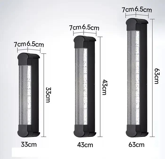 Applique murale exterieure en cristal et acier inoxydable moderne avec deux sources de lumiere led pour balcon cour couloir et escalier