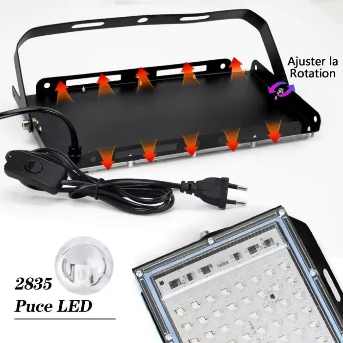 395nm 400nm Led UV projecteur 50W 100W LED lumière noire de scène 220V étanche Ultravilet lampe fluorescente fête lumièr