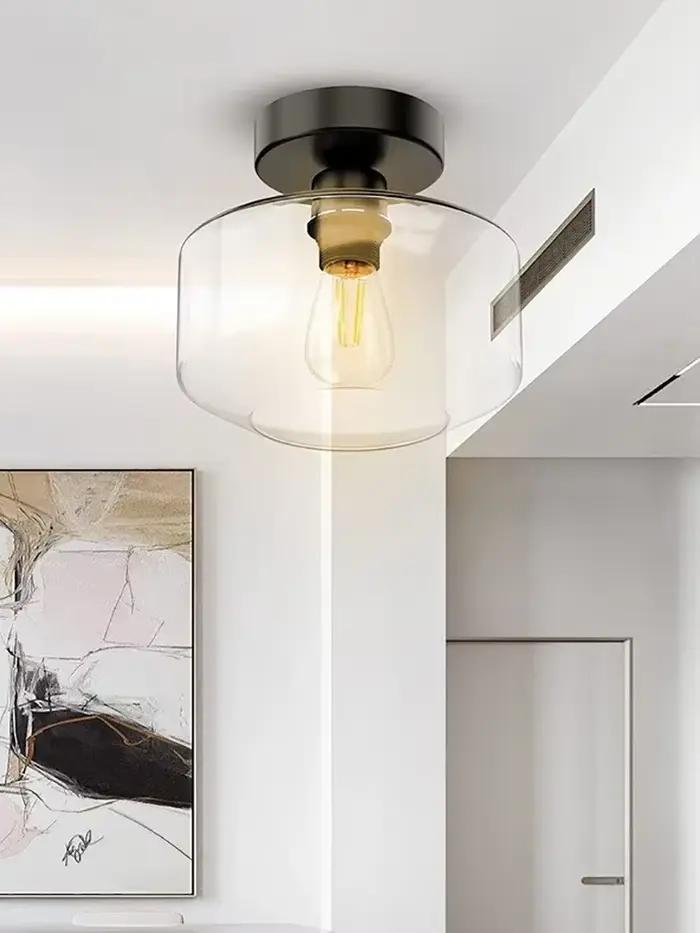Plafonnier en acrylique polie nordique moderne pour éclairage domestique LED chambre à coucher salon couloir balcon装饰去掉后的内容，确保符合要求。