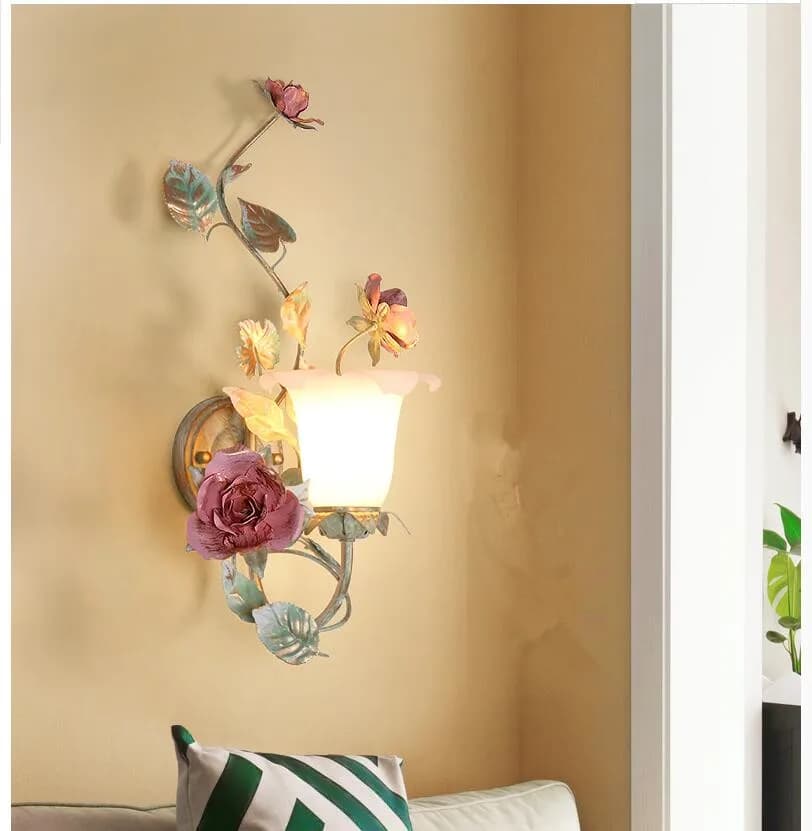 Applique Murale LED en Forme de Rose Florale, Luminaire Décoratif d'Nik, Idéal pour un Salon ou une