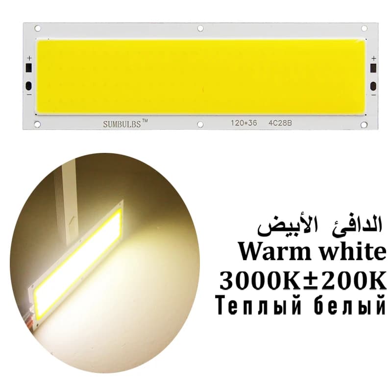 SUMBULBS 16W 1600LM COB LED bande 120x36mm DC 12V entrée bricolage pour voiture lumières lampes de t