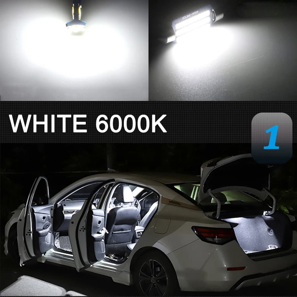Lampes LED intérieures Canbus pour Citroen Berlingo K9, B9; Peugeot Partner 1998, 2002, 2007, 2008, 