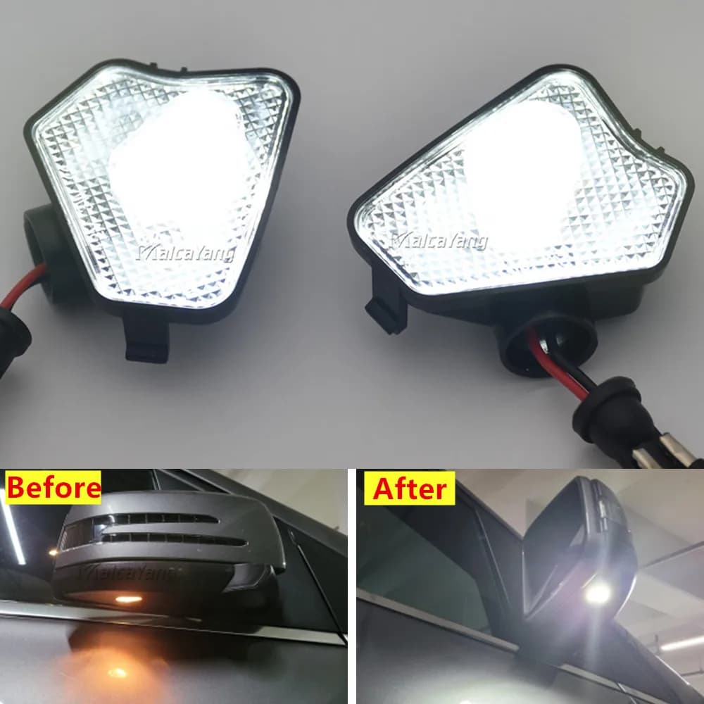 Lampe LED sous le miroir latéral de voiture, 2 pièces, pour Mercedes Benz W176 X156 W204 W212 W246 W