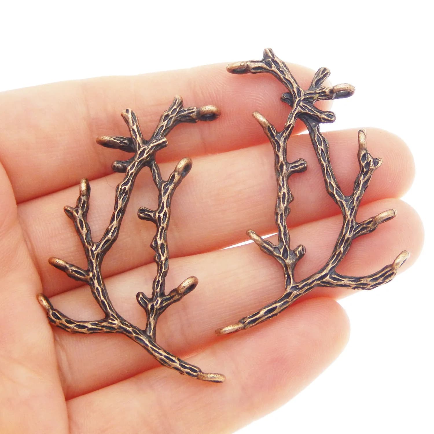 GraceAngie 30PCS Copper Suspension Tree Branch Handmade Crafts Holes Charms Hanging Jewelry Finding 