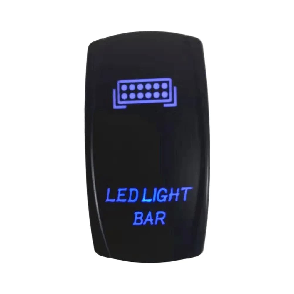 Interrupteur à bascule pour barre lumineuse LED, 5 broches, 20A, 12V, rétroéclairage bleu, pour Pola