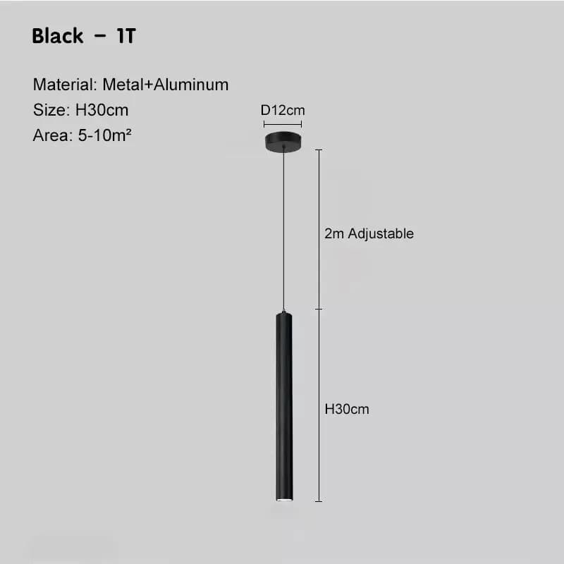 Lampes suspendues LED nordiques pour fond de télévision cuisine AC85-265V ligne réglable noire lustr