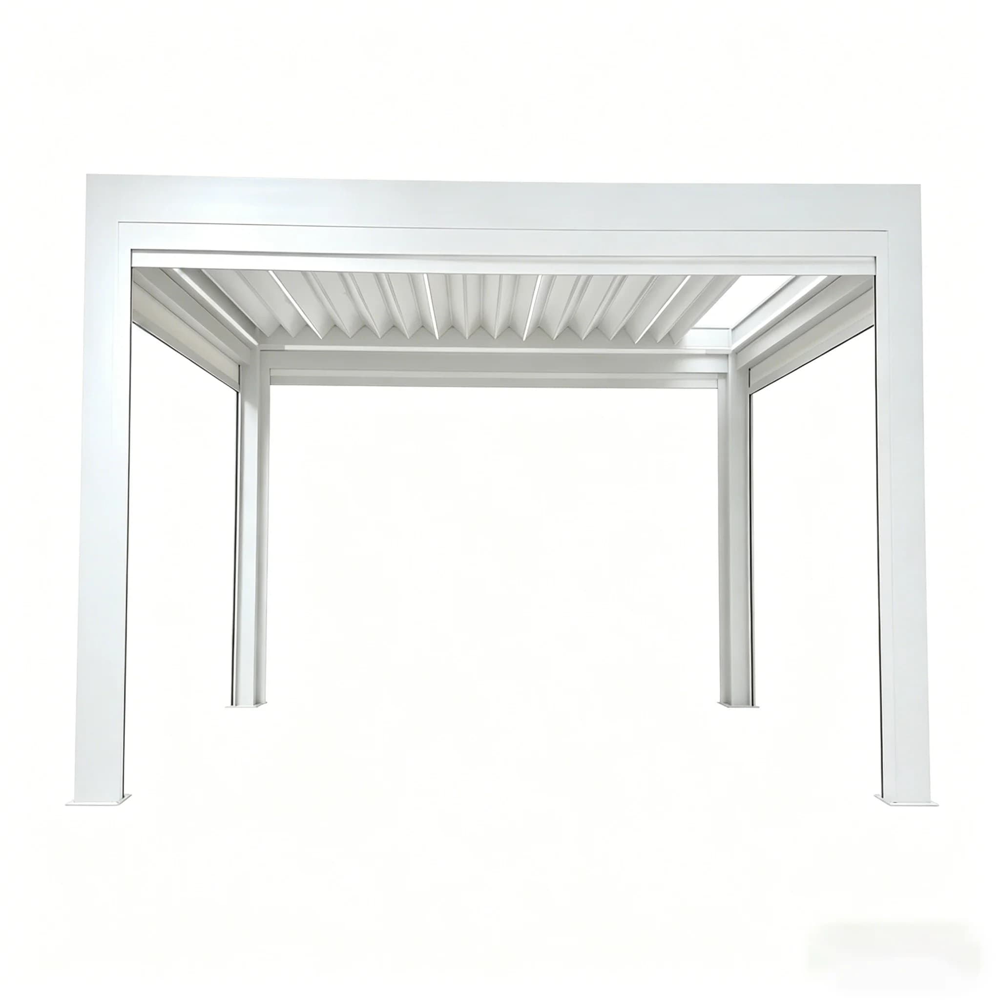 Pergola bioclimatique avec lames orientables, structure extérieure idéale pour patio, cour et jardin