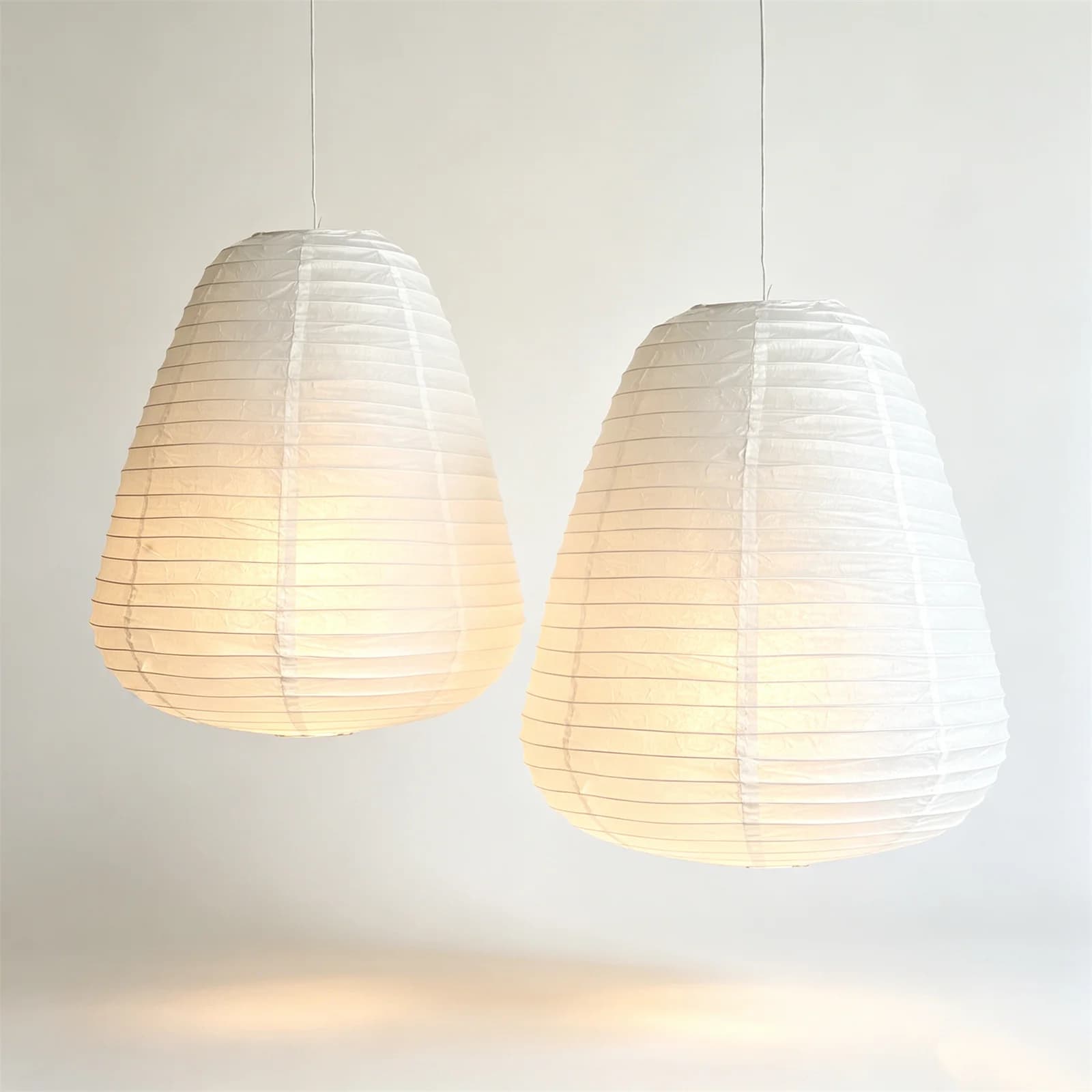 Lot de 2 abat-jour en papier de riz pour lampe suspendue, style Wabi Sabi Japandi, pour salon, chamb