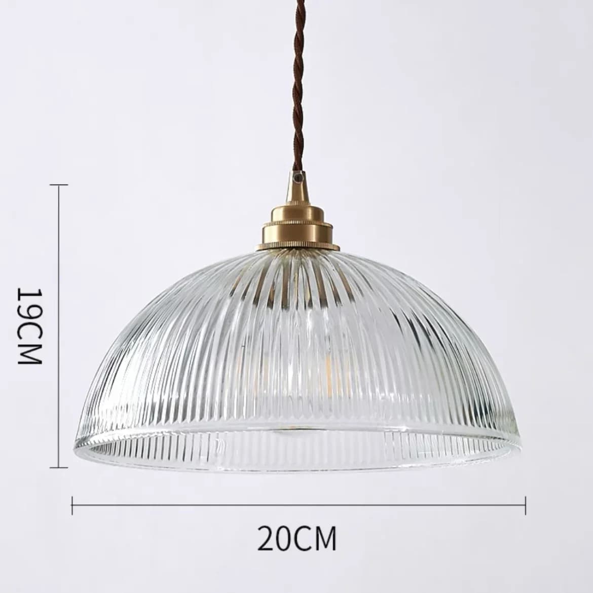 Lampe en verre Transparent hôtel salon bureau Bar cuisine éclairage rétro Rib boutique Pandent E27 L