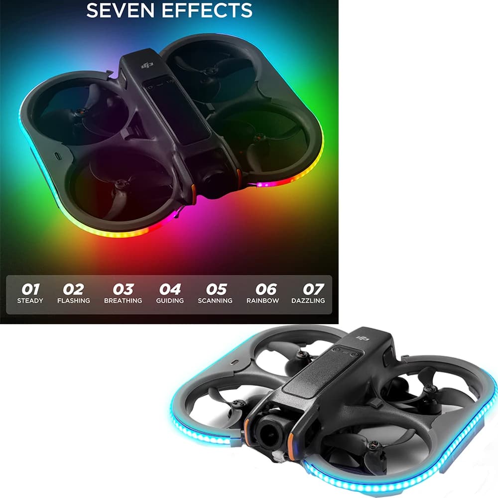 VIFLY Protections de conduits avec bande LED colorée pour DJI Avata 2