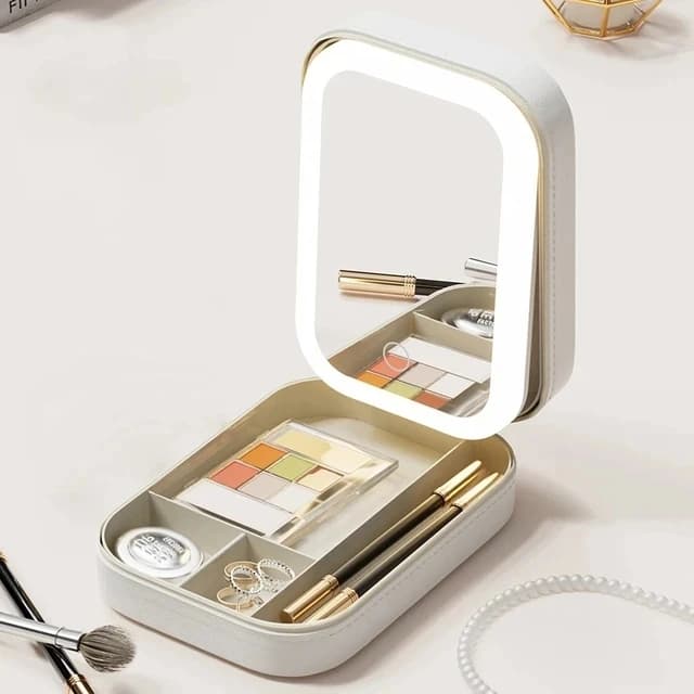 Étui à cosmétiques intelligent LED avec miroir, sac à cosmétiques, sacs de maquillage de voyage pour