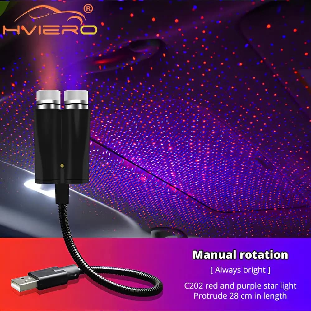 Mini Projecteur de Ciel Étoilé LED USB pour Toit de Voiture, Lampe Auto, Décoration de Nuit, Galaxie