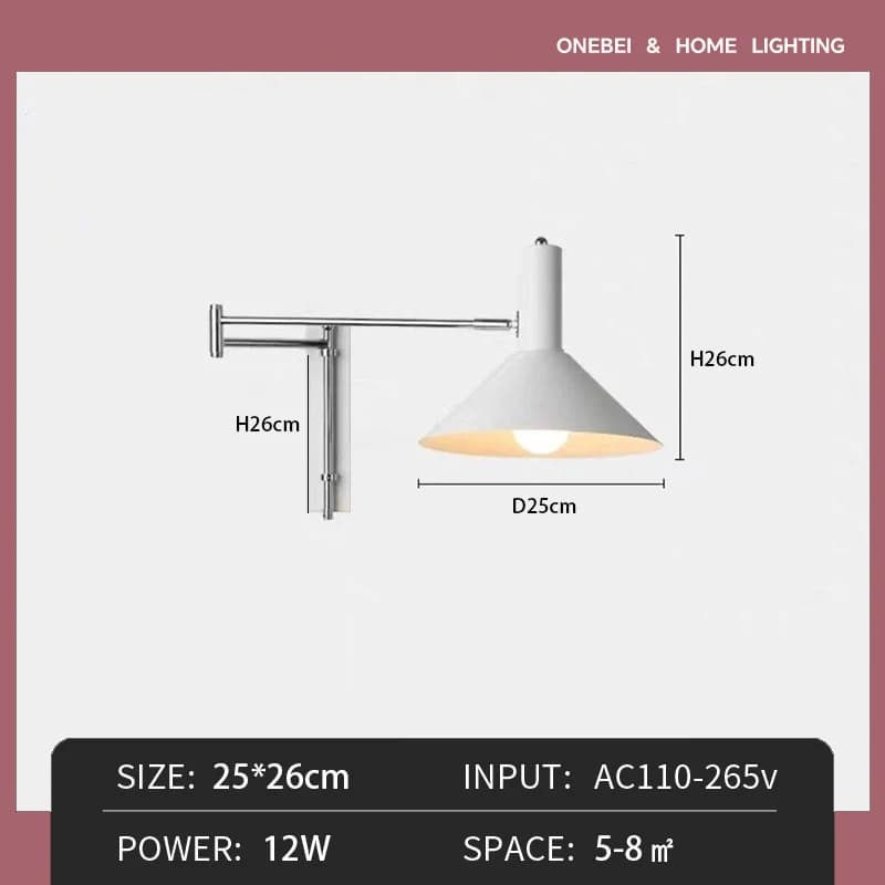 Lampe murale LED de designer italien, rotative et réglable, adaptée au salon, chambre à coucher, sal