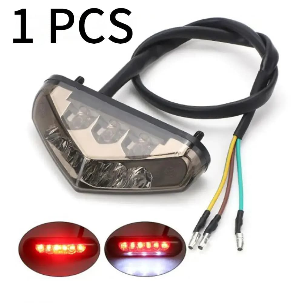 Mini moto, feu arrière LED, plaque d'immatriculation, 12V, feu de frein arrière, pour moto tout-terr