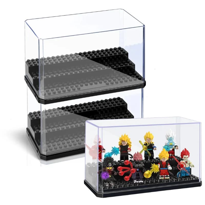 Vitrine transparente à 3 niveaux pour figurines - Boîte de rangement en acrylique pour petites figur