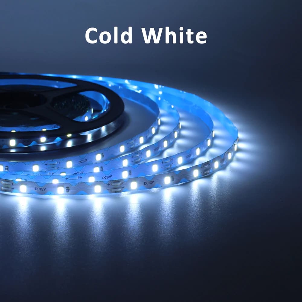 Bande Lumineuse LED SMD2835 en Forme de S, à Pliage Libre, DC12V, 10m, 60 Gible/m, Ruban Flexible po