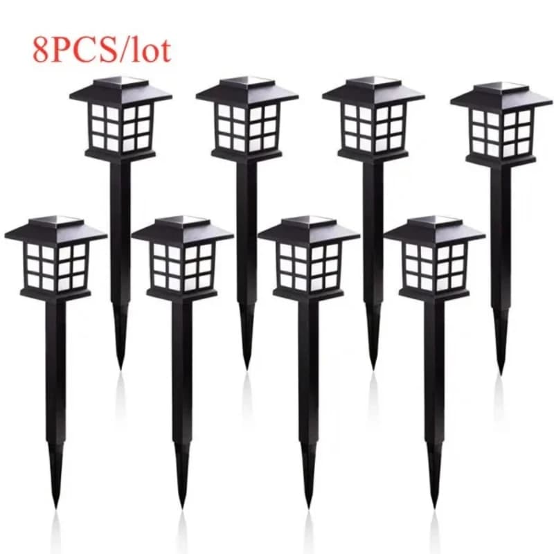 Lampes solaires LED pour allée, 8 pièces, étanches, pour jardin, paysage, cour, patio, allée, éclair