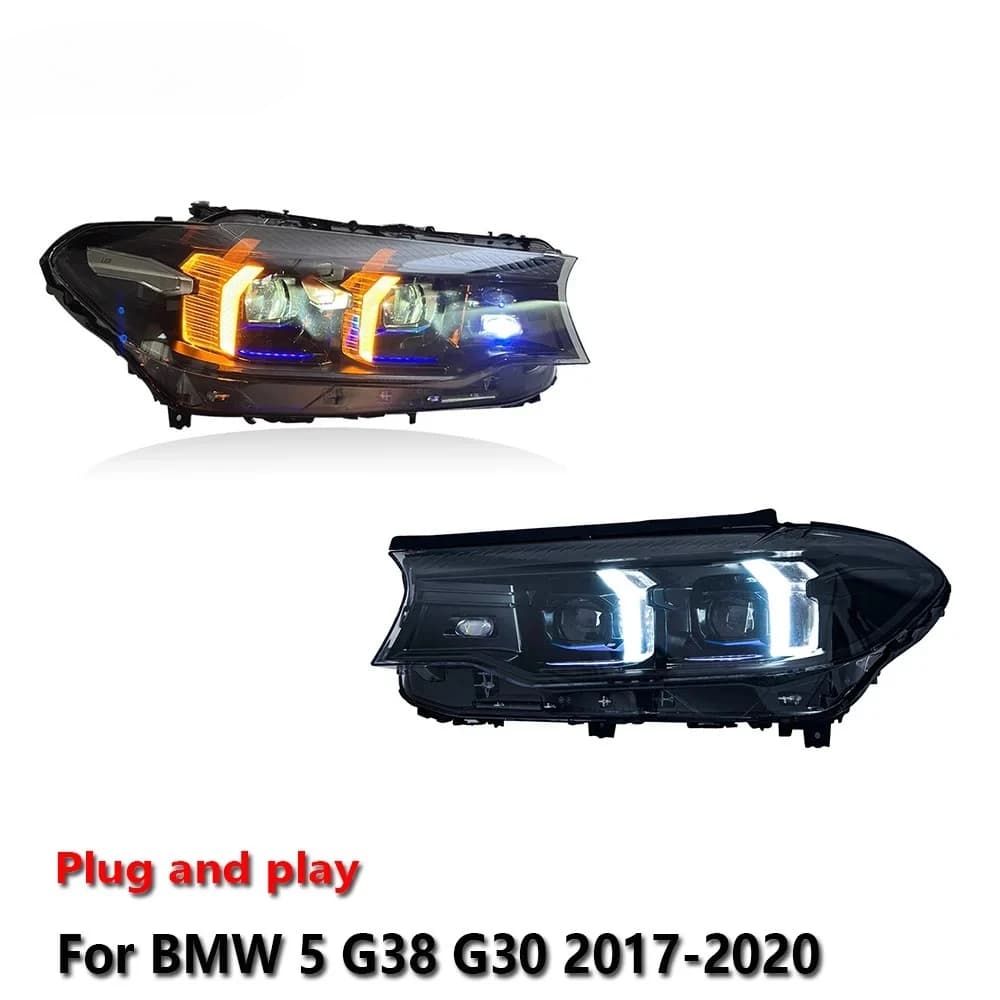 Feux LED de voiture, phares, ensembles de feux automatiques pour BMW 5 G38 G30 2017-2020, feux antib
