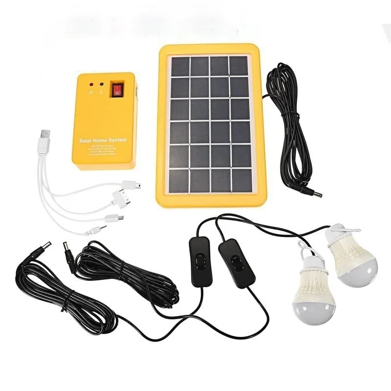Générateur de panneau d'énergie solaire, kit de système domestique avec 3 ampoules LED, lampe solair