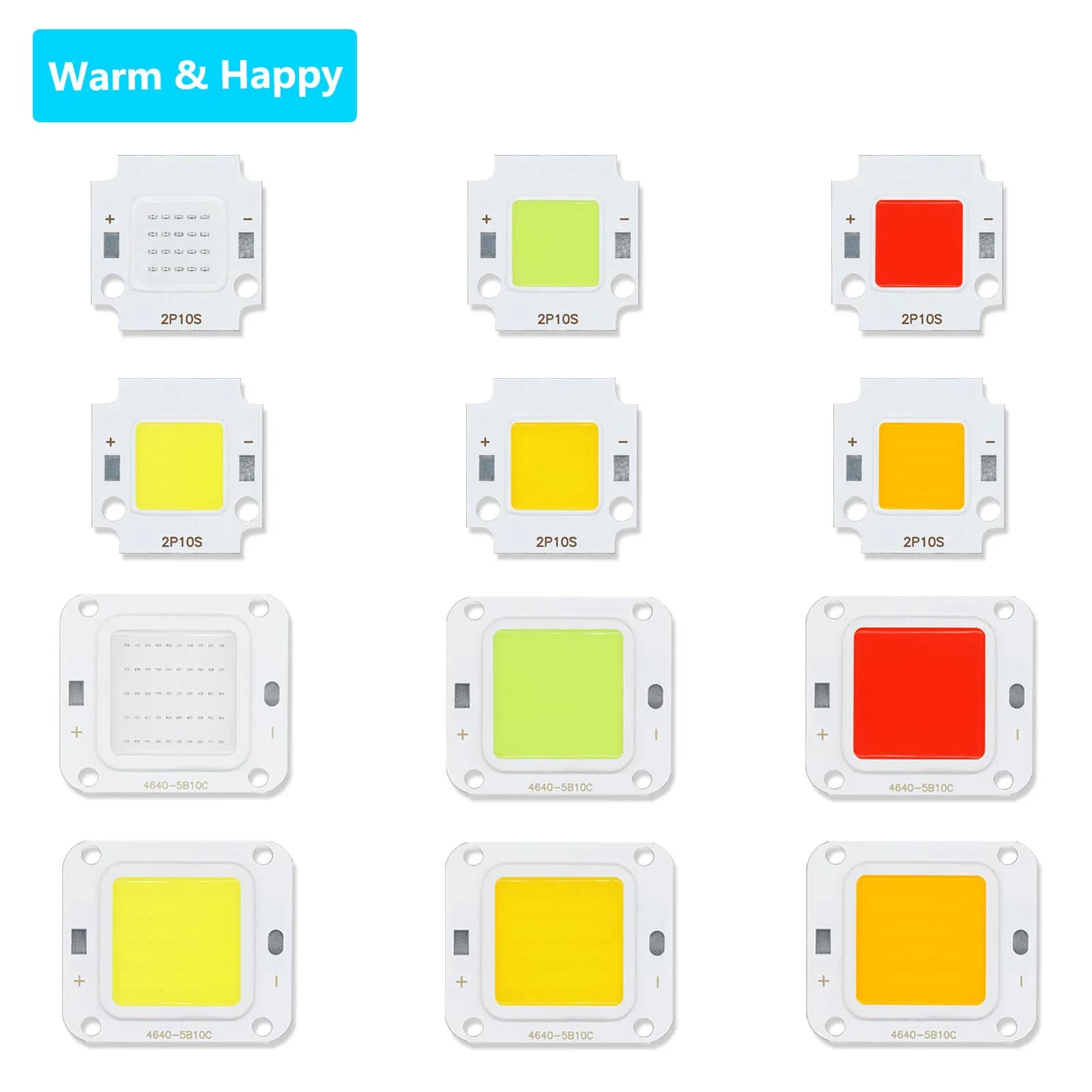 Puces LED COB DC30-32V 10W 20W 30W 50W Haute Puissance COB LED Blanc Froid Blanc Chaud Rouge Vert Bl