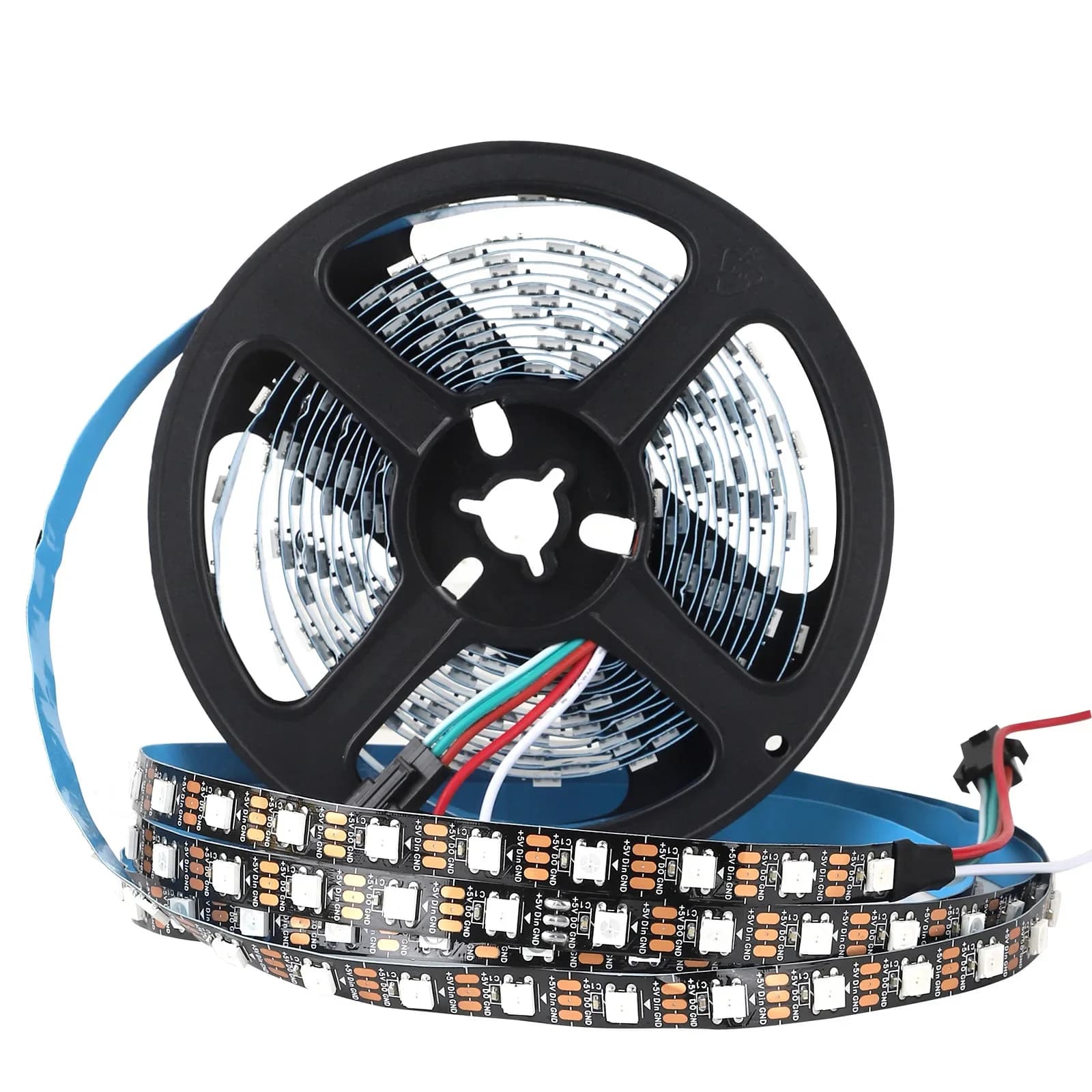 5m RGB lumière colorée WS2812B 5050 RGBIC 5V bande LED étanche intelligente adressable individuellem