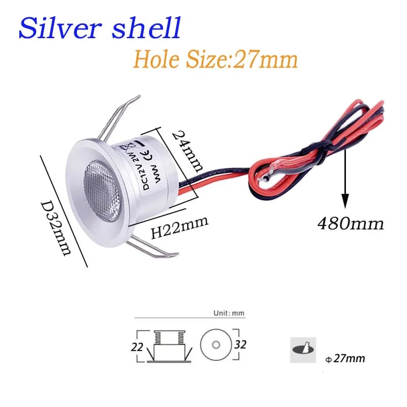Mini projecteur LED de plafond intégré pour l'extérieur, étanche IP65, 12V, variable, pour maison, s