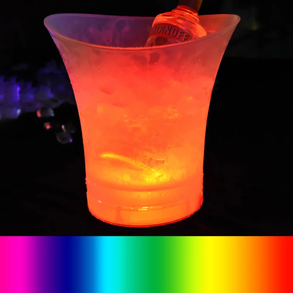 Le seau de bière de champagne 5L LED allume le nouveau seau à glace de LED en plastique imperméable