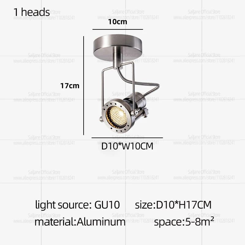 Spot lumineux de plafond réglable Vintage Bauhaus GU10, style industriel rétro, pour salon, lumière