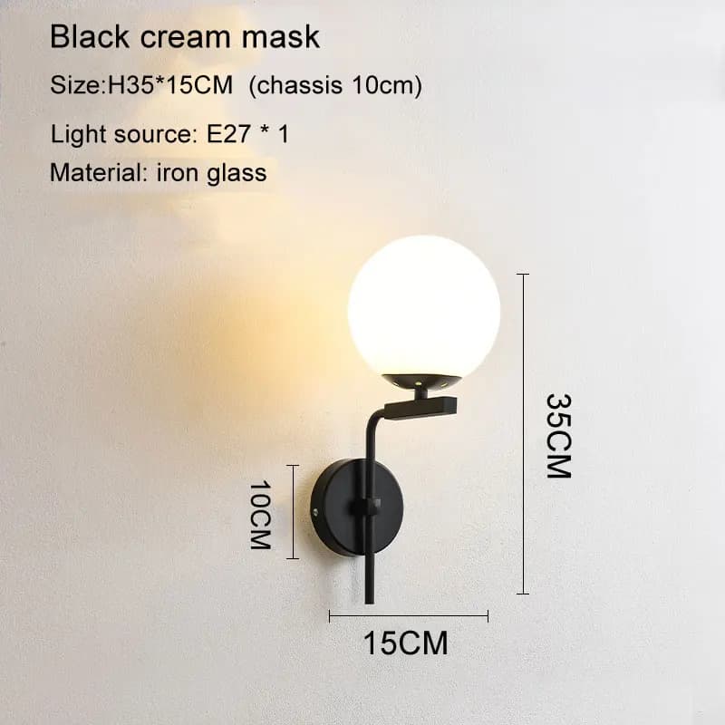 Applique murale moderne en verre, luminaire nordique rond doré créatif, luminaire décoratif d'intéri
