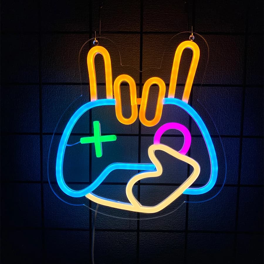 Enseigne au néon Game Zone, enseigne au néon LED en forme de manette de jeu pour la décoration de la