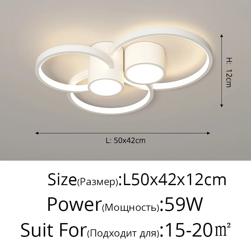 Lampes de salon plafond moderne à LEDs lustre lumière pour salle à manger salle d'étude cuisine Lust