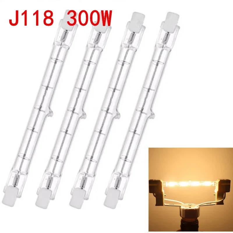 Ampoule halogène R7s à double extrémité, 100W, 200W, 300W, 400W, 118mm, AC220-240V, ampoules halogèn