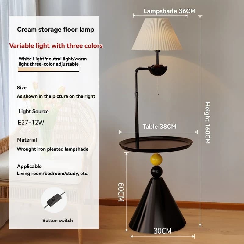 Lampadaire Led de Style crème Simple pour la décoration de la maison, support de rangement de Table