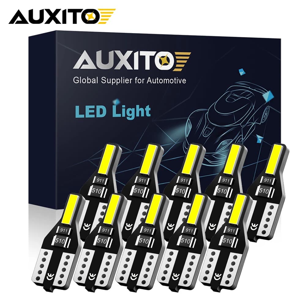AUXITO 10 pièces T10 W5W 194 501 ampoule Led pour voiture intérieur carte dôme lumières lampe de lec