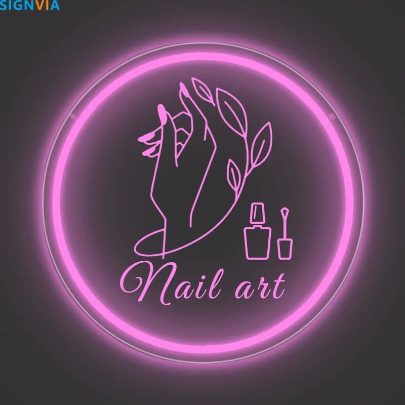 Enseigne au néon personnalisée pour Nail Art, veilleuse LED, texte personnalisé, contrôle alimenté p