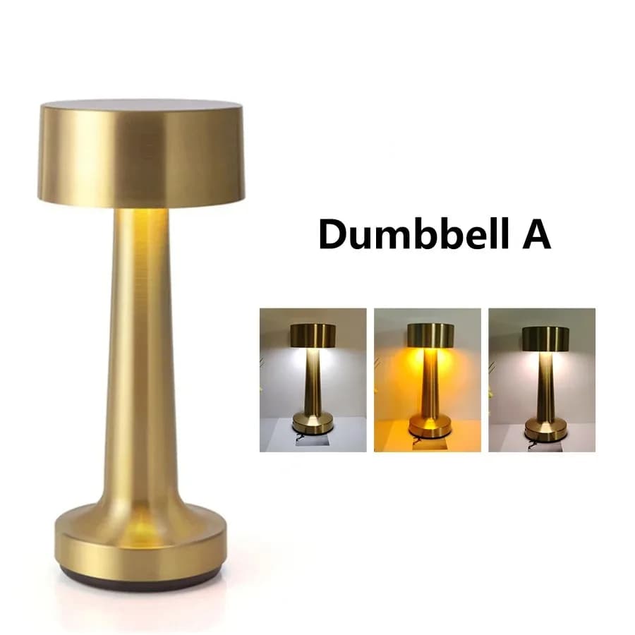 Lampe LED Tactile Rétro Rechargeable en Métal, Luminaire Décoratif d'Nik, Idéal pour un Bureau, un B