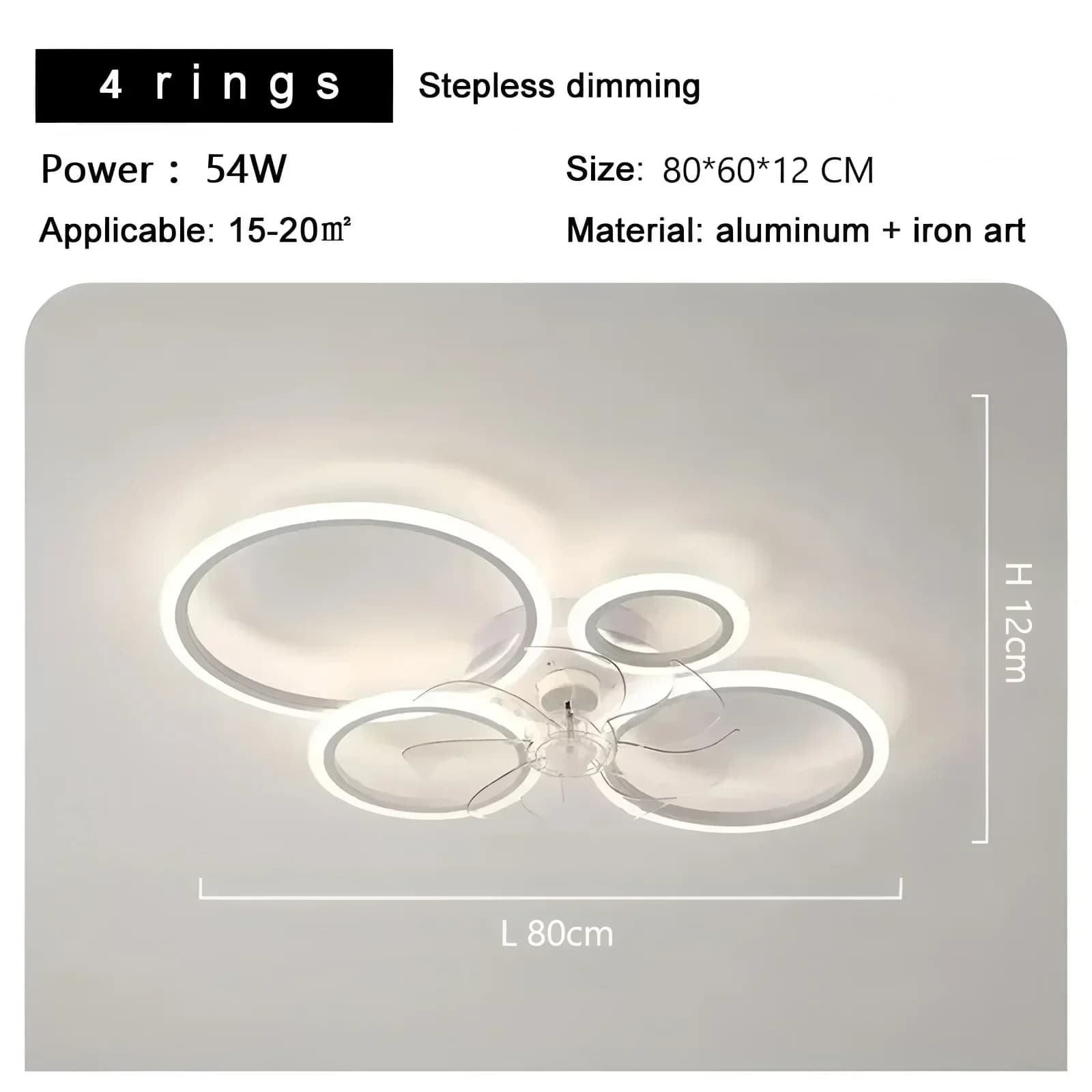 Ventilateur de plafond avec éclairage LED, style nordique minimaliste, ventilateur électrique domest