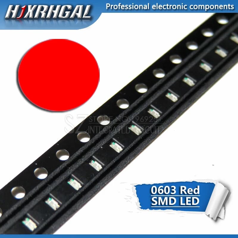 Diodes lumineuses, jaunes, rouges, vertes, bleues, blanches, nouveau et original, 100 pièces, 0603 S
